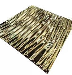 Sandblasting Groove Embossed Stainless Steel Sheet  SS   Gold Manufacturer & Supplier in India